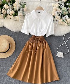 Lovely A Line Splicing Dress on Luulla Chic Brown Patchwork Dress, Brown Patchwork Dress For Work, Brown Knee-length Patchwork Dress, Brown Patchwork Knee-length Dress, Knee-length Brown Patchwork Dress, Knee-length Patchwork Brown Dress, Umbrella Skirt, Church Outfit, Short Women Fashion