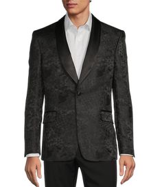 From Tre Vero&#x2C; this suit jacket features:Paisley jacquard patternModern fitShawl lapelLong sleevesSingle breastedBesom flap pocketSide ventOne button closureBluff edgesPolyesterDry cleanImported. Jacquard Blazer With Notch Lapel For Work, Luxury Jacquard Blazer With Notch Lapel, Tailored Jacquard Suits With Long Sleeve, Tailored Jacquard Suits, Elegant Fitted Jacquard Blazer, Fitted Jacquard Blazer For Semi-formal Occasions, Tailored Jacquard Luxury Suit, Tailored Luxury Jacquard Suit, Luxury Tailored Jacquard Suit