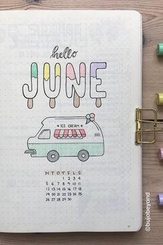 The best bullet journal monthly cover spreads and ideas for June! #bujo #bujocover #monthlycover #bulletjournal Monthly Cover Ideas, Starting A Brand, Crazy Laura, Bullet Journal Month, Bullet Journal Page, Penanda Buku, Bullet Journal Banner, Bullet Journal Mood Tracker Ideas