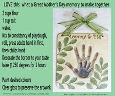 a green and white sign with the words love this what a great mother's day memory to make together