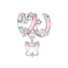 View our 925 sterling silver charm collection that will add an element of elegance to your pandora bracelet. Click to shop now!  https://www.etsy.com/shop/Hitye ❤️ Description ❤️ You will receive a Butterfly Flower Charm. The butterfly undergoes an amazing metamorphosis. Butterfly jewelry can symbolize personal growth, transformation, and new beginnings. Beautiful and elegant - Material:925 Sterling Silver, Cubic Zirconia - Theme:Butterfly Flower Charm - Compatible: Pandora Bracelet Authentic - Basic Bracelet, Charms Pandora, Bracelet Pandora, Butterfly Flower, Bow Knot, Butterfly Jewelry, Pandora Bracelets, Butterfly Flowers, Pink Butterfly