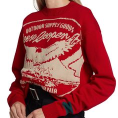 Reese Cooper's Outdoor Supply Knit Sweater Features A Crewneck, Long Sleeves, And An Intarsia Pattern At The Front. Round Neck Long Sleeves Pullover Style 100% Cotton Dry Clean Made In The Usa Reese Cooper, Minnie Rose, Intarsia Patterns, Cotton Sweater, Long Sleeve Pullover, Pullover Styling, Knit Sweater, Christmas Sweaters, Knitted Sweaters