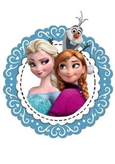 two frozen princesses are in a frame with the caption's name on it