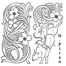 the letter n is for pony with flowers on its back and an animal in front