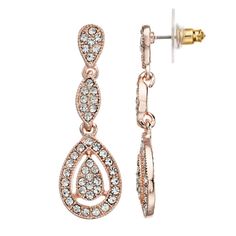 These beautiful double-drop statement earrings from LC Lauren Conrad feature simulated crystal paving. Plating: rose-gold tone Polished finish Metal: zinc alloy Simulated crystal Nickel free EARRING DETAILS Backings: post Length: 1.63-in. Gift Givers: This item ships in its original packaging. If intended as a gift, the packaging may reveal the contents. Size: One Size. Color: Pink. Gender: female. Age Group: adult. Arielle Ratner, Oak And Luna, Sons Wedding, Lauren Conrad Jewelry, Stone And Strand, Sophie Bille Brahe, Jenny Bird, Earrings Rose Gold, Nickel Free Earrings