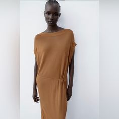 Zara Long Cozy Dress Size S Casual Sheath Midi Dress, Sleeveless Zara Maxi Dress For Fall, Zara Dresses For Fall Day Out, Zara Brown Dress For Fall, Casual Sheath Midi Dress For Daywear, Brown Sheath Midi Dress For Spring, Zara Sleeveless Fall Dresses, Zara Brown Midi Dress For Fall, Zara Brown Midi Dress For Spring