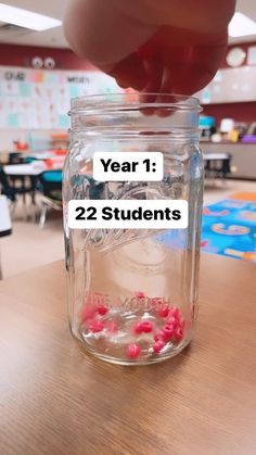 I didn’t realize how emotional this would make me 🥹 I can’t wait to watch this jar fill up! #kindergartenteacher #iteachk #iteachkinder … | Instagram Teacher Jar Gifts, Prek Teacher Organization, Student Teacher Graduation Ideas, Student Teacher Gifts To Students, Gifts For Students From Student Teacher, Aesthetic Teacher Classroom, Teacher Hacks Elementary, Teacher Fridge, Kindergarten Teacher Aesthetic