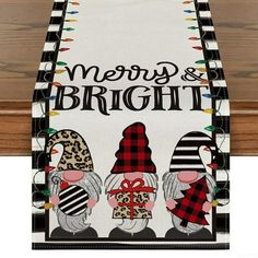 a merry and bright christmas towel hanging on a door