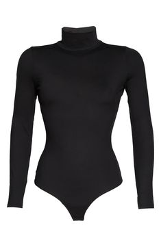 A figure-hugging bodysuit is made from supersoft fabric that helps keep you tucked in without the bulk while pairing perfectly with wardrobe staples. Mock neck Long sleeves Cotton-lined snap gusset Comfortable stretch fabric is opaque enough to wear as your only layer 77% polyester, 23% elastane Machine wash cold, tumble dry low Imported Women's Clothing Mock Neck Bodysuit, Sleeve Cotton, Suits You, Wardrobe Staples, Classic Black, Mock Neck, Stretch Fabric, Women's Clothing, Long Sleeves