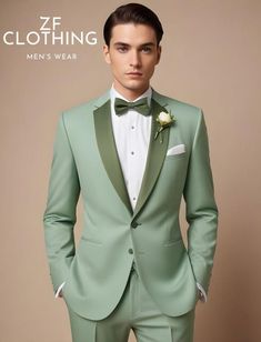 Sage Green Tuxedo, Green Tuxedo, Sage Green Color, Body Measurement, Satin Color, Pant Length, Green Satin, Coat Pant