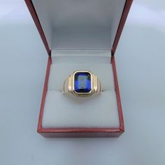 AAAA Lab Sapphire 10x8mm 4.43 Carats Heavy 14K Yellow Gold - Etsy Pakistan Mans Ring, Mens Gemstone Rings, White Gold Jewelry, Jewelry Tools, Pretty Jewellery, Emerald Cut, Antique Gold, Sapphire Ring, San Diego