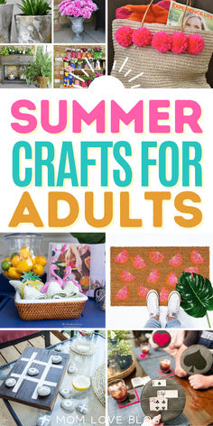 Easy, fun, and cheap summer crafts for adults including DIY summer decor, wreaths, and accessories. Big Diy Projects Ideas, Summer Craft Projects For Adults, Simple Craft Ideas For Women, Fun Summer Crafts For Adults, One Day Crafts For Adults, Diy Summer Crafts For Teens, August Crafts For Adults, Fun Projects To Do At Home, Easy Diy Home Decor Crafts