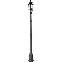 a black lamp post with a light on top