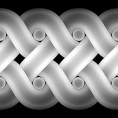 an abstract white pattern with circles and links on black background stock photo - 1387982