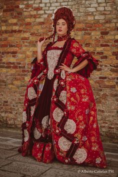 1700's Costume, Historical Baroque Costume Dress, Historical Cotton Costume Dress, 18th Century Italian Gown, Quilted Petticoat 18th Century, Womens Costumes, Carnival Costume, Masked Ball, Period Clothing