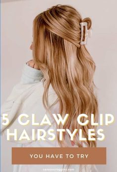 Claw clip hairstyles are back in 2021 and here are 5 easy ways to style them! Want a quick and easy trendy hairstyle? Look no further! Easy Claw Clip Hairstyles, Claw Clip Hairstyles, Hair Clip Hairstyles, Easy Trendy Hairstyles, Stop Hair Breakage, Easy Hairstyles Quick, Trendy Hairstyle, Clip Hairstyles, Hairstyle Look