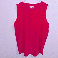 Brand New Very Bold Pink Women’s Xl Tank Top Casual Stretch Calvin Klein Tank Top, Calvin Klein Solid Tops For Summer, Calvin Klein Solid Color Spring Tops, Spring Calvin Klein Solid Color Tops, Calvin Klein Solid Tops For Spring, Calvin Klein Summer Tops, Calvin Klein Stretch Crew Neck Top, Summer Calvin Klein Relaxed Fit Tops, Casual Red Calvin Klein Tops