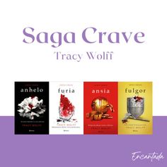 the book cover for saga crave by tracy wolf, which includes four books