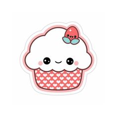 a sticker with a cute cupcake on it