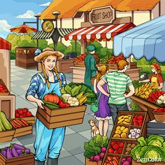 an image of people shopping at a farmers market