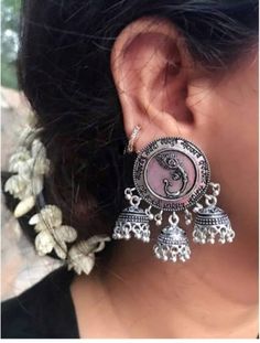 Add charm and charisma to your beautiful personality with these exquisitely designed and handcrafted high quality German Silver earrings in antique look. Pair them up with any formal or semi formal attire and gather compliments wherever you go. Suitable for both casual and dressy occasions. Note: All in stock items will be shipped from New Delhi, India within 2-3 business days after receipt of payment. International orders may take anytime between 3 to 5weeks for your shipments to reach you. som Traditional Cheap Metal Earrings, Vintage Chandbali Jhumkas With Latkans, Vintage Chandbali Jhumkas For Festivals, Vintage Jhumkas For Festive Occasions, Vintage Jhumkas For Festive Gift, Oxidized Brass Jhumkas, Vintage Chandbali Jhumkas For Festive Occasions, Bohemian Silver Dual-tone Jhumkas, Silver Dual-tone Bohemian Jhumkas