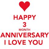 happy 3 month anniversary i love you card with red heart on white backgroud