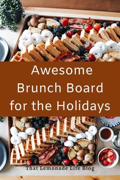 the brunch board for the holidays is ready to be eaten and put on display