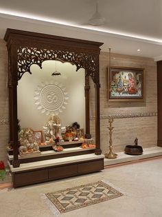 Indian Temple Designs For Home, Hindu Mandir Home Puja Room, Sagwan Wood Mandir Design, Pooja Room Mandir Design, Pooja Wardrobe, Home Temple Ideas Puja Room Hindus, Temple Design For Home Hindu, Puja Mandir Design Home, Indian Mandir Design For Home