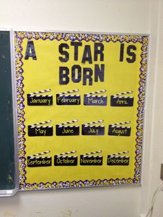 a star is born bulletin board on the wall