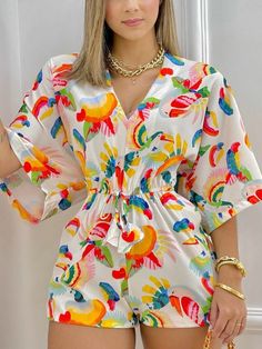 Mini Romper, Cheap Jumpsuits, Rompers Online, Chic Type, African Fashion Dresses, Animal Pattern, Batwing Sleeve