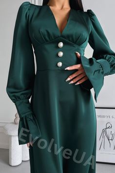 - Italian satin (polyester and natural silk blend) - dress length 50 1/3 inches or 128 cm - hand wash or delicate/silk washing machine cycle, do not tumble dry or bleach  SIZES 4 sizes XS = 2 US numeric BUST 33 inches or 84 cm WAIST 24 inches or 63 cm HIPS 36 inches or 92 cm S = 4 US numeric BUST 34 inches or 88cm WAIST 26 inches or 67cm HIPS 37 inches or 96cm M = 6 US numeric BUST 36 inches or 92cm WAIST 28 inches or 71cm HIPS 39 inches or 100cm L= 8 US numeric BUST 37 inches or 96cm WAIST 29 i Wedding Guest Dress Silk, Midi Wedding Guest Dress, Deep V Neck Dress, Satin Gown, Satin Maxi, Satin Maxi Dress, Satin Midi Dress, Maxi Dress Green, Natural Silk