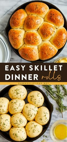 EASY SKILLET DINNER ROLLS, christmas dinner recipes, side dishes Dutch Oven Rolls, Skillet Dinner Rolls, Cast Iron Skillet Dinner, Easy Skillet Dinner, Easy Skillet, Homemade Dinner Rolls