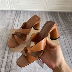 Lasaky - Stylish Open-Toe High Heel Sandals with Cross Straps - Perfect for Outdoor Wear Vintage Leather Sandals, Casual White Sneakers, Black Brogues, Elegant Heels, High Heel Mules, Types Of Heels, Open Toe High Heels, Square Head, Heel Mules