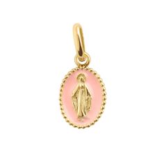 Gigi Clozeau - Madone Baby Pink Resin pendant, Yellow gold Modern Light, Ancient Symbols, Yellow Gold Pendants, Resin Pendant, Aesthetic Hair, Cute Jewelry, Baby Pink, Gold Pendant, Charm Necklace