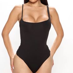 Brand New, With Tags Size M Trendy Black One-piece Bodysuit, Cami Bodysuit, Fashion Nova Tops, Black Bodysuit, Fashion Nova, Black Color, Women's Fashion, Womens Tops, Brand New