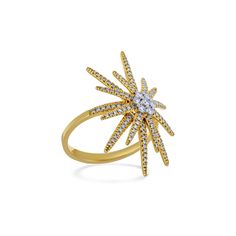 A Ring that calls for a celebration. A 18K white Gold diamond fireworks cluster Ring. Featuring 0.53 ctw Luxury Elegant Starburst Jewelry, Luxury Starburst Fine Jewelry, Luxury Yellow Gold Starburst Jewelry, Yellow Gold Starburst Fine Jewelry, Luxury Flower-shaped Cluster Ring With Brilliant Cut, Diamond Rings With Price, Cluster Ring, White Gold Diamonds, Fireworks