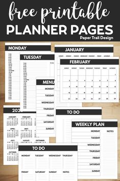 the free printable planner pages are great for organizing and organizing your work space with ease