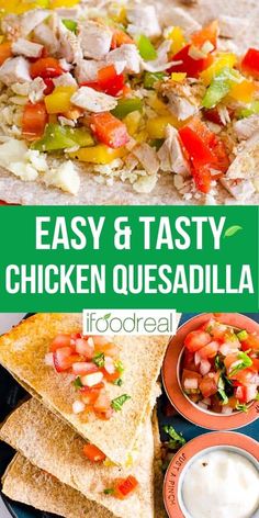 easy and tasty chicken quesadilla recipe on a plate