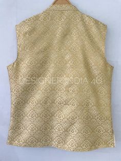 Golden Colour Custom Stitched Nehru Jacket For MenFabric: Made using Silk fabric with Mukesh WorkSize: It’s made to measure. We will get your measurements details post your order. We will send you a form to fill out details for your size.Handling Time: Please let me know the delivery date and I will make sure you get it before that. Luxury Cotton Nehru Jacket With Dabka, Luxury Designer Embellished Nehru Jacket, Luxury Fitted Single Breasted Nehru Jacket, Luxury Cotton Nehru Jacket For Diwali, Luxury Nehru Jacket With Naqshi For Diwali, Luxury Nehru Jacket With Self Design For Transitional Season, Luxury Elegant Nehru Jacket For Party, Luxury Fitted Nehru Jacket, Luxury Classic Nehru Jacket With Buttons