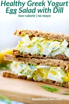 healthy greek yogurt egg salad with dill low calorie no mayo