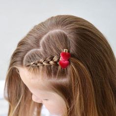 Toddler Hairstyles Girl Fine Hair, Braided Heart, Valentines Hairstyles, Sanggul Modern, Girly Hairstyles, Girl Hair Dos, Girls Hairstyles Easy, Toddler Hairstyles Girl, Wacky Hair