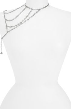 VIDAKUSH Chain On Ya Shoulder Body Jewelry | Nordstrom Delicate Chain Lariat Body Jewelry For Party, Metal Body Chain With Chain Strap For Evening, Adjustable Chain Lariat Body Jewelry For Parties, Silver Delicate Chain Body Jewelry For Party, Silver Lariat Body Chain For Party, Lariat Chain Body Jewelry For Party, Silver Body Jewelry With Delicate Chain For Party, Party Lariat Chain Body Jewelry, Party Lariat Body Jewelry With Chain