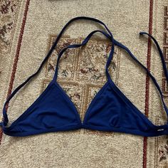 Nwot! Great Navy Color. Size M. Offers Always Welcome! Blue Halter Top With Adjustable Straps For Swimming, Blue Summer Halter Top Bra Friendly, Blue Bra Friendly Halter Top For Sunbathing, Blue Bra-friendly Halter Top For Beach Season, Blue Halter Top With Adjustable Straps For Beachwear, Blue Seamless Halter Top For Beach, Blue Halter Top With Adjustable Straps, Blue Halter Top With Built-in Bra For Sunbathing, Fitted Blue Halter Top With Adjustable Straps