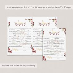 Fall leaves bridal party game instant download by LittleSizzle Falling In Love Bridal Shower Invitation, Cards With Watercolor, Funny Love Story, Baby Sprinkle Invitations, Chic Bridal Showers, Sprinkle Invitations, Bohemian Baby, Mad Libs, Wedding Shower Games