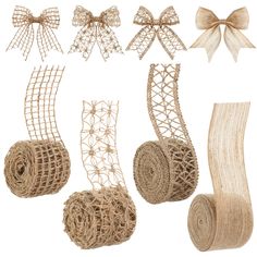 PRICES MAY VARY. What you get: 4 rolls of mesh jute burlap ribbons in this package, available in 4 styles, totally 15 m long in this package,sufficient quantity and rich styles to meet your various DIY needs Exquisite and elegant: natural jute burlap lace ribbons are designed with hollow pattern, exquisite and elegant in appearance, which can add a sense of classic country style for your daily decoration, fresh and refined, full of handmade charm Widely applicable: burlap craft wrapping ribbons Diy Holiday Party, Diy Sy, Diy Projektit, Ribbon Crafts Diy, Fashion Creator, Gift Wrap Ribbon, Ribbon Decorations, Costura Diy, Burlap Lace