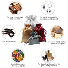 the contents of a gift bag are shown in this graphic above it's description