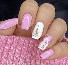 Christmas Nail Art Designs, Pretty Nail Art Designs, White Nail Designs, Dipped Nails, Christmas Nail Art