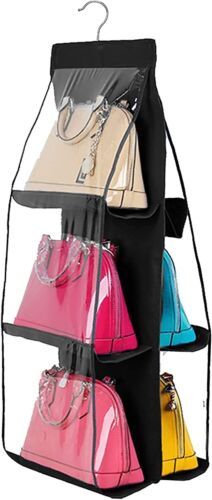 four bags are stacked on top of each other in the shape of a handbag