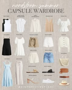 Minimalist Summer Wardrobe, Summer Board, Summer Capsule Wardrobe, Capsule Outfits, Wardrobe Outfits, Summer Outfit Inspiration, Outfit Combinations