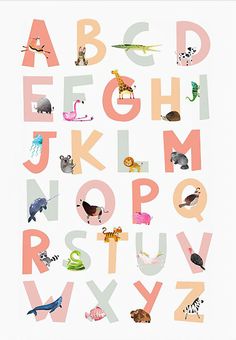 the alphabet is made up of animals and letters